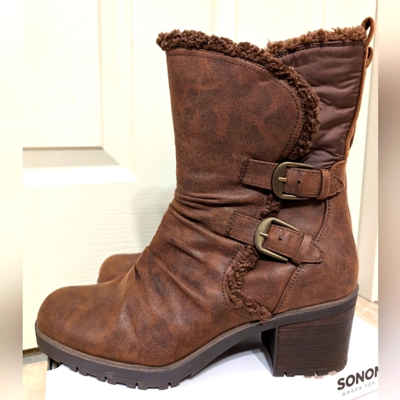 Baretraps Tevin Women's Faux- Leather block heel  mid calf boot Size 11 - Picture 1 of 8